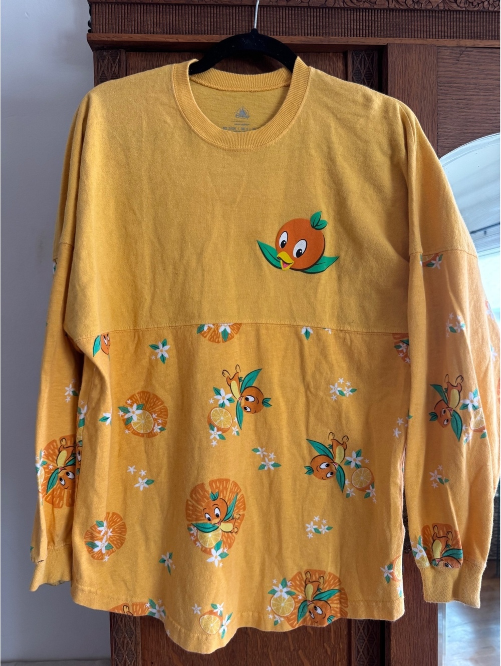Disneyworld Orange Bird Spirit Jersey yellow long sleeve graphic shirt